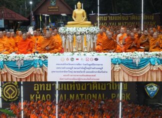 เขาใหญ่ตักบาตรพระ 1,000 รูป ต้อนรับปีใหม่ช่วยผู้ประสบภัยทั่วไทย